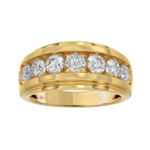 10K YELLOW GOLD 2.00CT ROUND DIAMOND MEN'S BAND