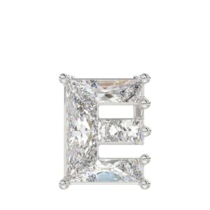 14K WHITE GOLD 1 1/2CT FANCY CUT ALPHABET DIAMOND MEN'S CHARM PENDANT