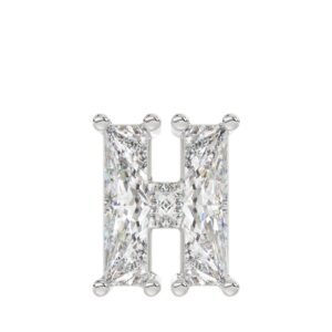14K WHITE GOLD 1 1/3CT FANCY CUT ALPHABET DIAMOND MEN'S CHARM PENDANT