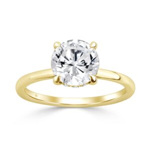14K YELLOW GOLD 2.00CT ROUND DIAMOND LADIES RING (CENTER STONE ROUND DIAMOND 2CT)