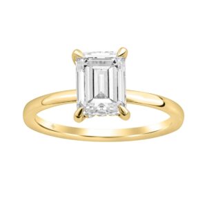 14K YELLOW GOLD 2.00CT ROUND/EMERALD DIAMOND LADIES RING (CENTER STONE EMERALD DIAMOND 2CT)