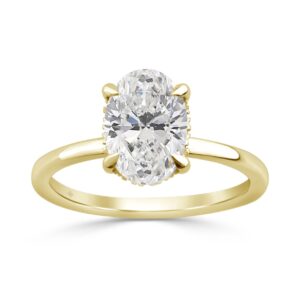 14K YELLOW GOLD 2.00CT OVAL/ROUND DIAMOND LADIES RING (CENTER STONE OVAL DIAMOND 2CT)