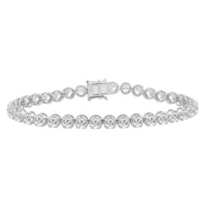 14K WHITE GOLD 7.00CT ROUND DIAMOND LADIES BRACELET