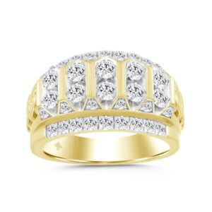 14K YELLOW GOLD 2.00CT ROUND DIAMOND MEN'S RING