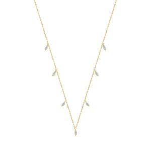 14K YELLOW GOLD 1.00CT MARQUISE DIAMOND LADIES NECKLACE