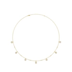 14K YELLOW GOLD 1.00CT ROUND DIAMOND LADIES NECKLACE