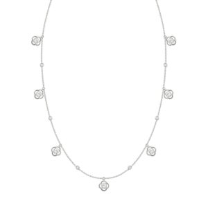14K WHITE GOLD 1 1/2CT ROUND DIAMOND LADIES NECKLACE