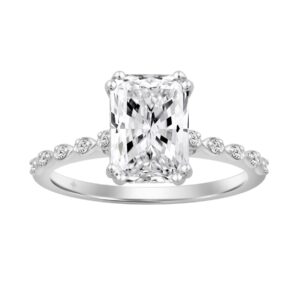 14K WHITE GOLD 3.00CT ROUND/RADIANT DIAMOND LADIES RING (CENTER STONE RADIANT DIAMOND 3CT)
