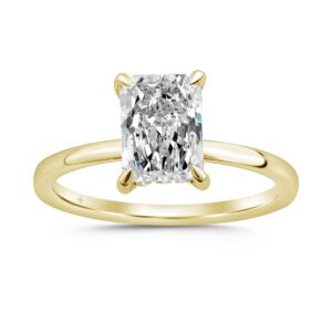 14K YELLOW GOLD 2.00CT ROUND/RADIANT DIAMOND LADIES RING (CENTER STONE RADIANT DIAMOND 2CT)