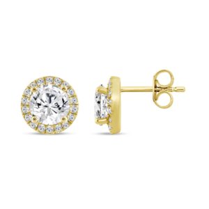 14K YELLOW GOLD 2 1/4CT ROUND DIAMOND LADIES EARRINGS
