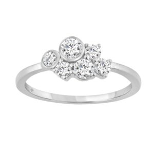 Classic 14K White Gold  Round Lab Grown Diamond Ladies Ring 1/2Ct (Color F-G -Clarity Vs1/Vs2)