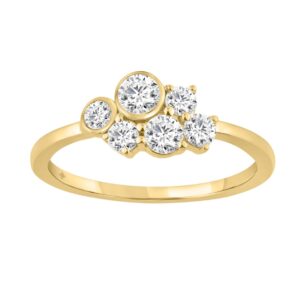 Classic 10K Yellow Gold  Round Lab Grown Diamond ladies Ring 1/2CT (Color F-G -Clarity VS1/VS2)