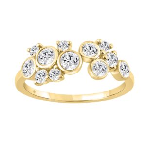 Classic 10K Yellow Gold  Round Lab Grown Diamond ladies Ring 3/4CT (Color F-G -Clarity VS1/VS2)