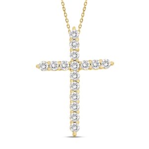 14K YELLOW GOLD 5/8CT ROUND DIAMOND LADIES PENDANT