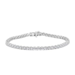 14K WHITE GOLD 6 3/8CT ROUND DIAMOND LADIES BRACELET