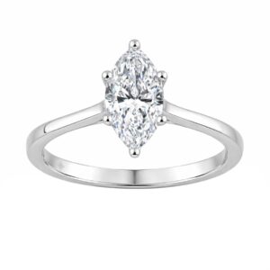 14K WHITE GOLD 1.00CT MARQUISE DIAMOND LADIES SOLITAIRE RING (CENTER STONE MARQUISE DIAMOND 1CT