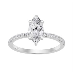 14K WHITE GOLD 1 1/4CT MARQUISE DIAMOND LADIES RING (CENTER STONE MARQUISE DIAMOND 1.00CT)