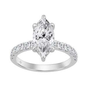 14K WHITE GOLD 2 3/4CT MARQUISE DIAMOND LADIES RING (CENTER STONE MARQUISE DIAMOND 2.00CT)