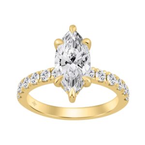 14K YELLOW GOLD 2 3/4CT MARQUISE DIAMOND LADIES RING (CENTER STONE MARQUISE DIAMOND 2.00CT)