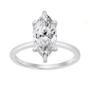 14K WHITE GOLD 2.00CT MARQUISE/ROUND DIAMOND LADIES RING (CENTER STONE MARQUISE DIAMOND 2.00CT)