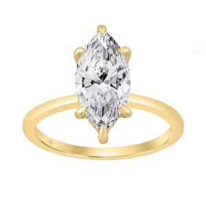 14K YELLOW GOLD 2.00CT MARQUISE/ROUND DIAMOND LADIES RING (CENTER STONE MARQUISE DIAMOND 2.00CT)