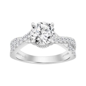 14K WHITE GOLD 2.00CT ROUND DIAMOND LADIES RING (CENTER STONE ROUND DIAMOND 1 1/2CT)