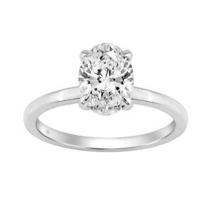 14K WHITE GOLD 1 5/8CT OVAL/ROUND DIAMOND LADIES RING (CENTER STONE OVAL DIAMOND 1 1/2CT)