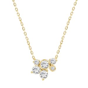 Elegant 1/2CT Round Diamond for Women Yellow Gold 10K Pendant with Chain (Color F-G Clarity VS1/VS2)