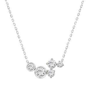 Elegant 3/4CT Round Diamond for Women White Gold 10K Pendant with Chain (Color F-G -Clarity VS1/VS2)