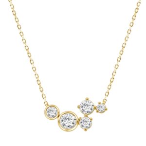 Elegant 3/4CT Round Diamond for Women Yellow Gold 10K Pendant with Chain (Color F-G Clarity VS1/VS2)