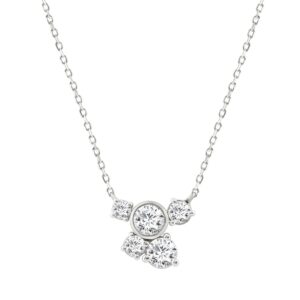 Elegant 3/4CT Round Diamond for Women White Gold 10K Pendant with Chain (Color F-G -Clarity VS1/VS2)