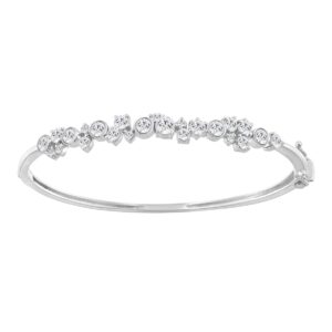 Ladies Fashion Bangle 2.00CT Round Lab Grown Diamond 14K White Gold (Color F-G -Clarity VS1/VS2)