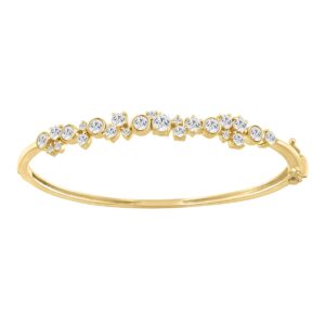 Ladies Fashion Bangle 2.00CT Round Lab Grown Diamond 14K Yellow Gold (Color F-G Clarity VS1/VS2)